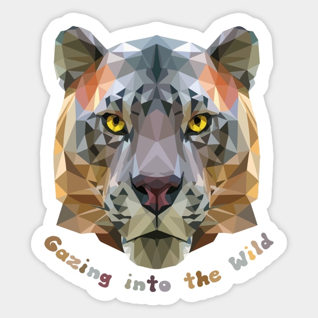 Gazing into the Wilds, Jaguar Sticker by pmArtology